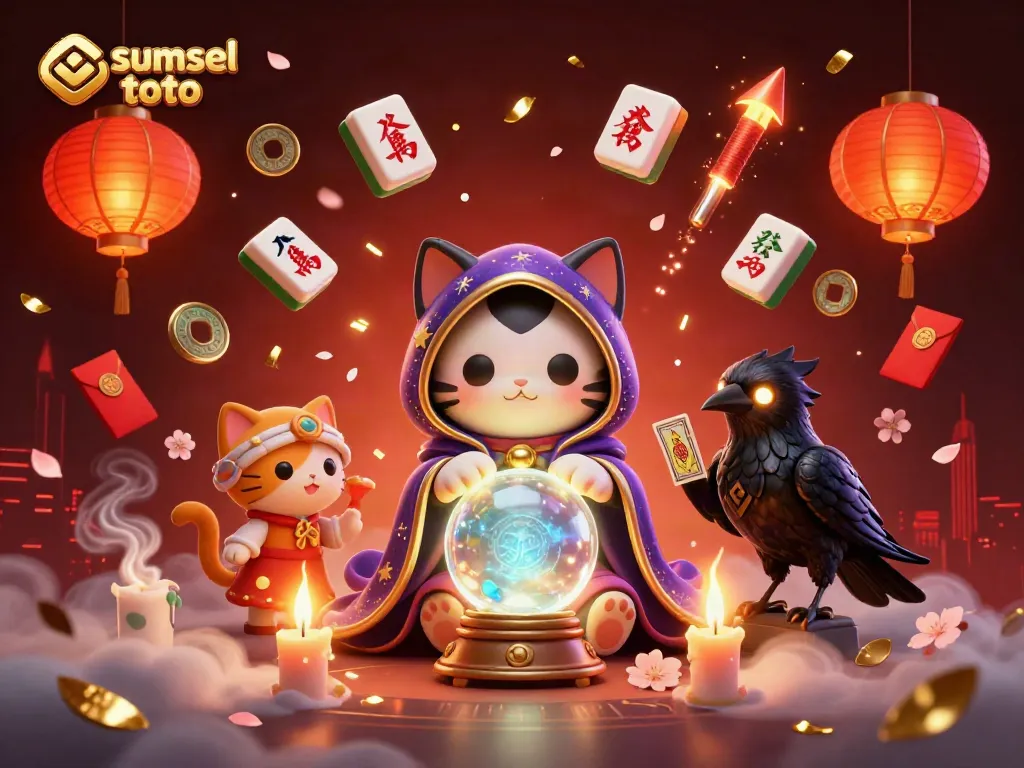 Engage with sumsel toto gaming excitement in a vibrant 3D casino illustration.