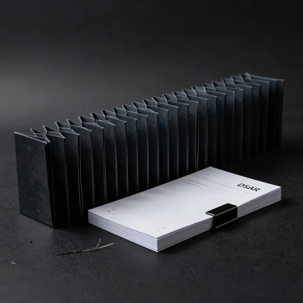 Dark DSAR workflow kit with accordion file, request cards and clip on matte black