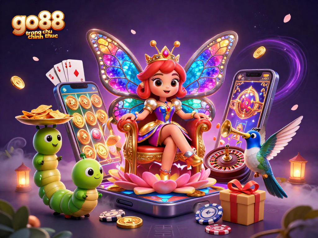 Spin the reels and win with go88 trang chu chinh thuc, a vibrant 3D casino scene.