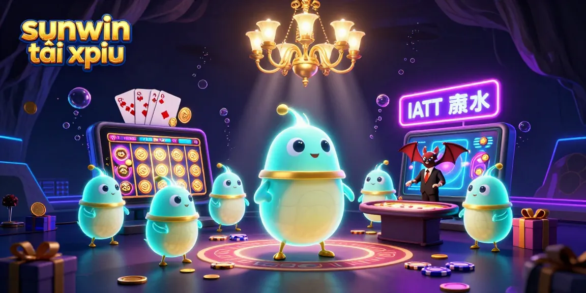 Exciting gameplay at sunwin tài xỉu with glowing characters and casino elements enhancing the atmosphere.