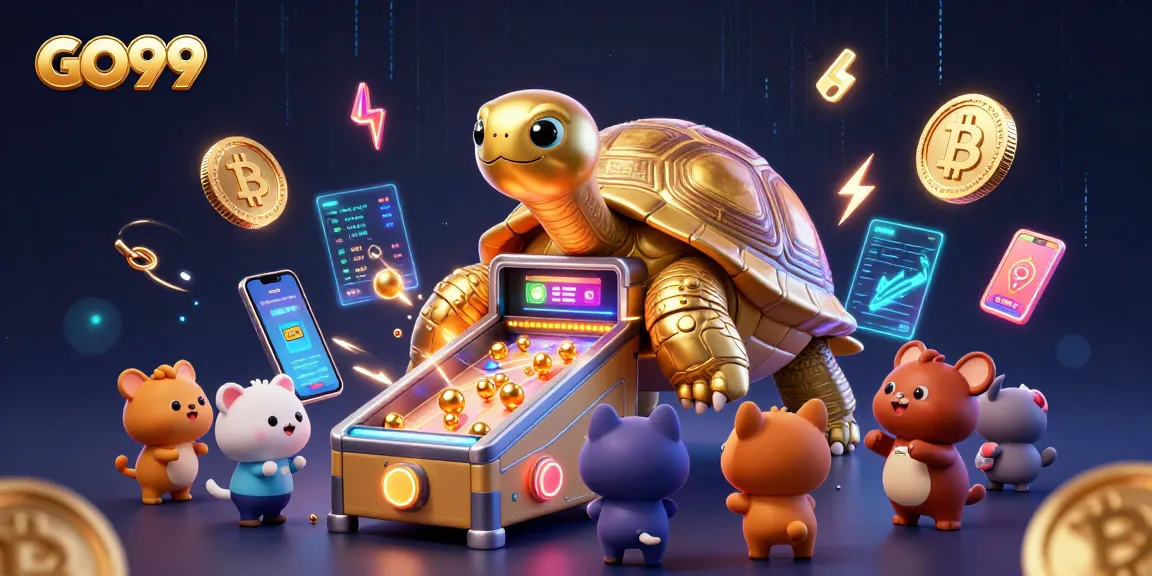 Engage in thrilling gameplay at GO99 with vibrant gaming scenes and crypto elements.