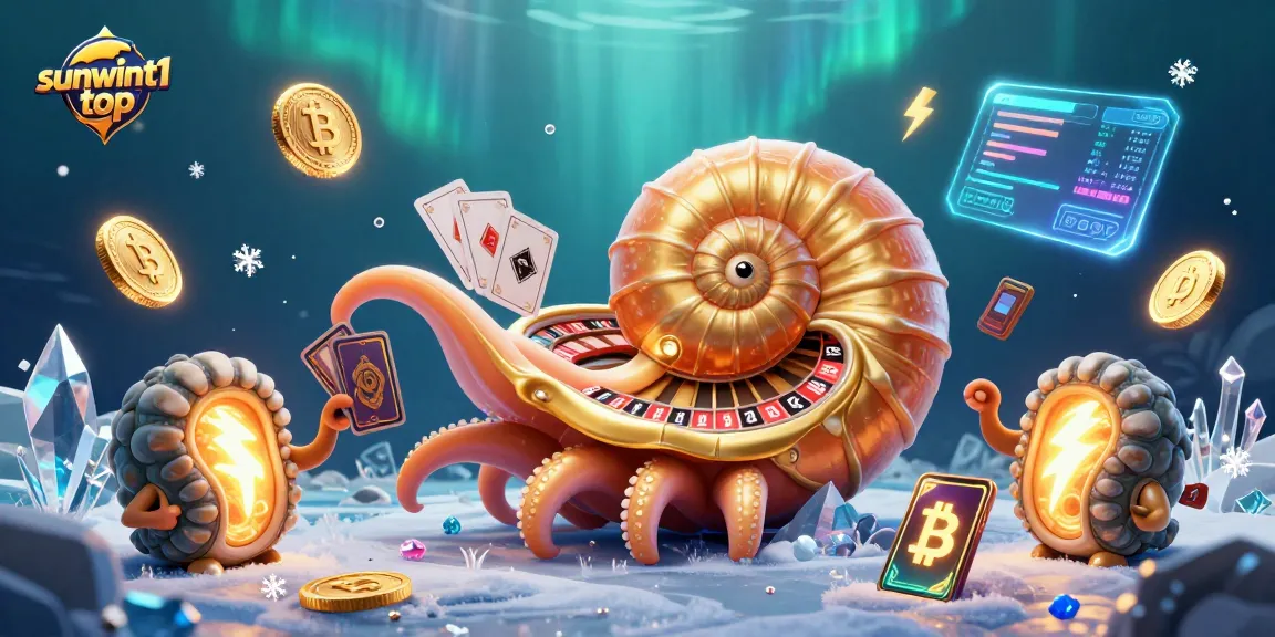 Experience thrilling gameplay at sunwint1 top with a dynamic 3D illustration showcasing exciting casino elements.